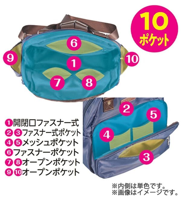 「整理収納アドバイザー監修１０ポケット軽量リュック（リュック）」｜詳細画像