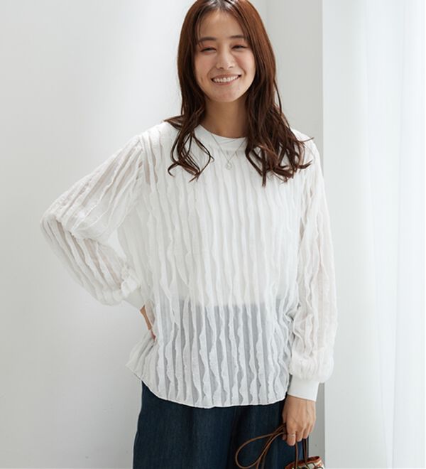BELLUNA（ベルーナ）の「フリルジャカード素材プルオーバー（カットソー）」｜詳細画像