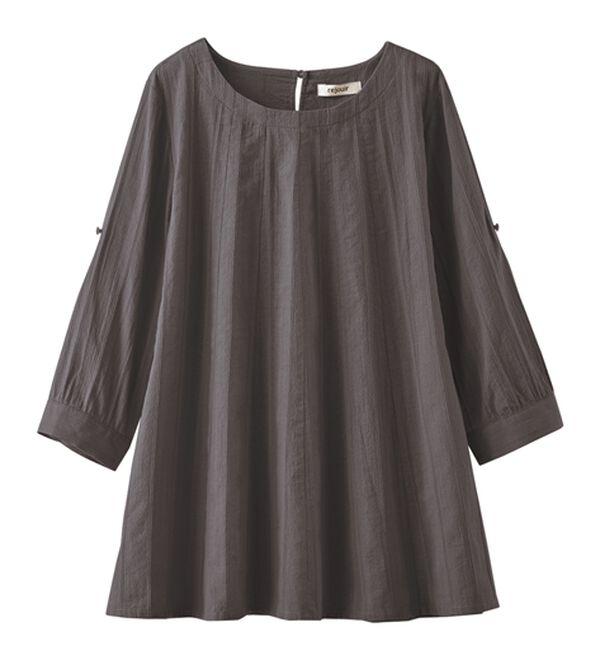 BELLUNA（ベルーナ）の「【店舗・ネット限定】シャドーストライプ素材タック使いブラウス（ブラウス）」｜詳細画像