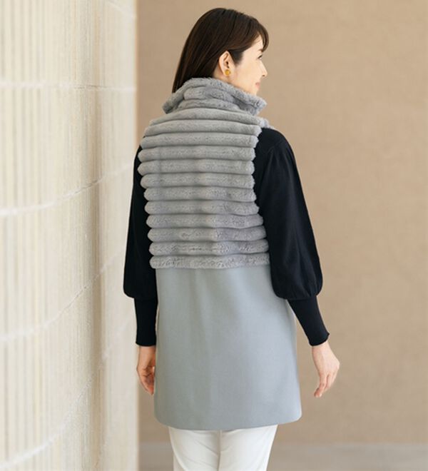 ルフラン（ルフラン）の「フェイクファー切替えロングベスト（ベスト）」｜詳細画像