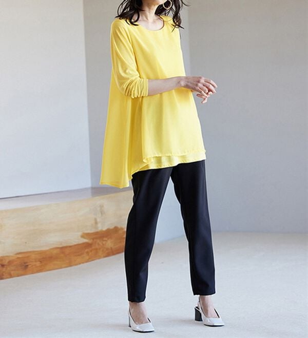 RANAN（ラナン）の「異素材切替フレアーチュニック（チュニック）」｜詳細画像