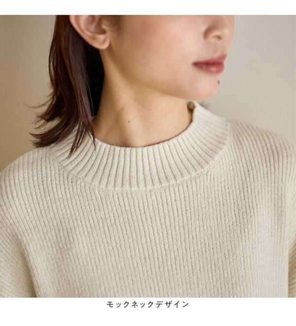 Viola e Viola（ヴィオラ エ ヴィオラ）の「【毛玉になりにくい・静電気防止】サイドスリットハイネックニット（ニット・セーター）」｜詳細画像