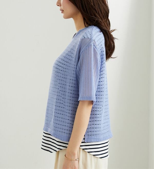 BELLUNA（ベルーナ）の「透かし編プルオーバーアンサンブル（アンサンブル）」｜詳細画像