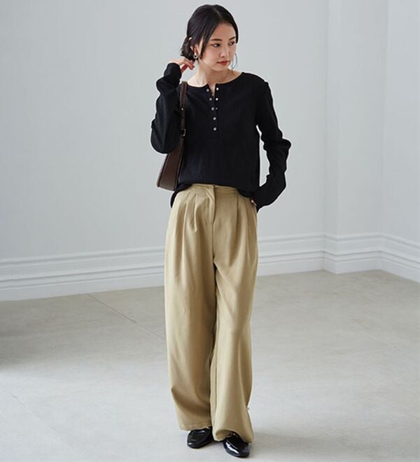 RANAN（ラナン）の「ヘンリーネックワッフルロンＴ（カットソー）」｜詳細画像