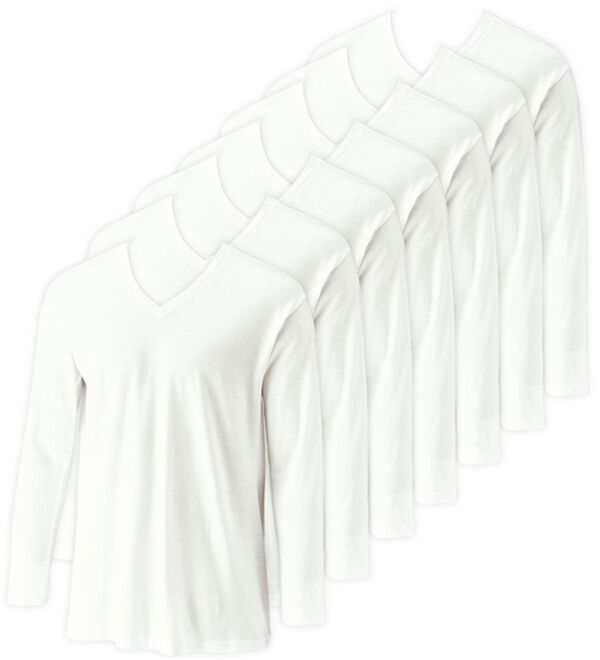 「【７枚組】＜コムルヴァン・オム＞高品質なサスティナブル綿１００％インナー（メンズ肌着・インナーウェア）」｜ホワイト7枚組 長袖V首