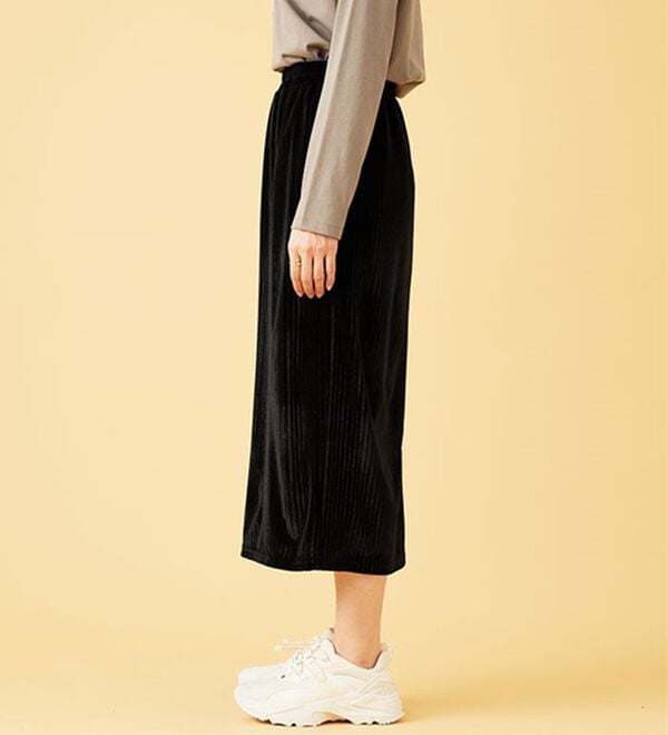 BELLUNA（ベルーナ）の「ベロア素材ナロースカート（ロングスカート）」｜詳細画像