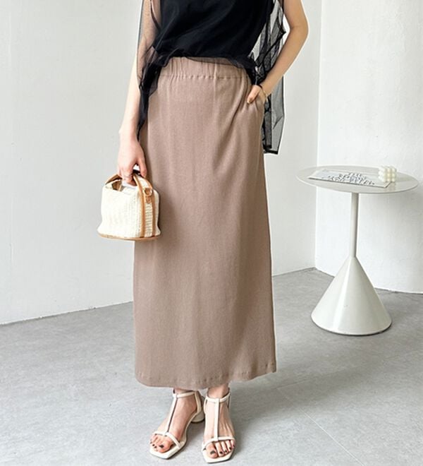 GeeRA（ジーラ）の「【着回し力◎】楽ちんすっきり見え！リブロングスカート（ロングスカート）」｜詳細画像