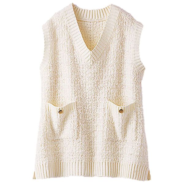 BELLUNA（ベルーナ）の「上品見え！ファンシーニットベスト（ベスト）」｜詳細画像