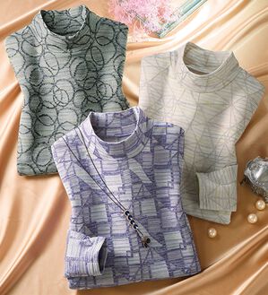 ルフラン（ルフラン）の「【３色組】日本製かすりジャカードプルオーバー（カットソー）」｜詳細画像