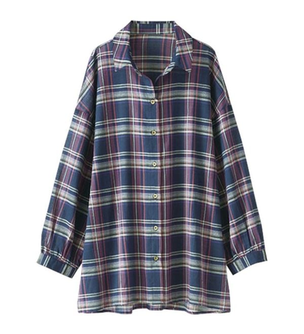 BELLUNA（ベルーナ）の「着るＵＶ対策！綿１００％デザインチェックシャツ（シャツ）」｜詳細画像