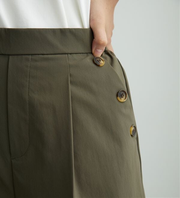 BELLUNA（ベルーナ）の「【ヨコストレッチ・紫外線カット・選べる2丈】サラもちライト快適ワイドパンツ（ワイドパンツ・ガウチョ）」｜詳細画像