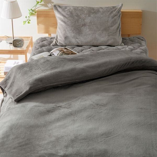 iellio（イエリオ）の「毛布にもなる両面フランネル掛布団カバー＜あったか・肌ざわり＞（掛布団カバー）」｜チャコールグレー