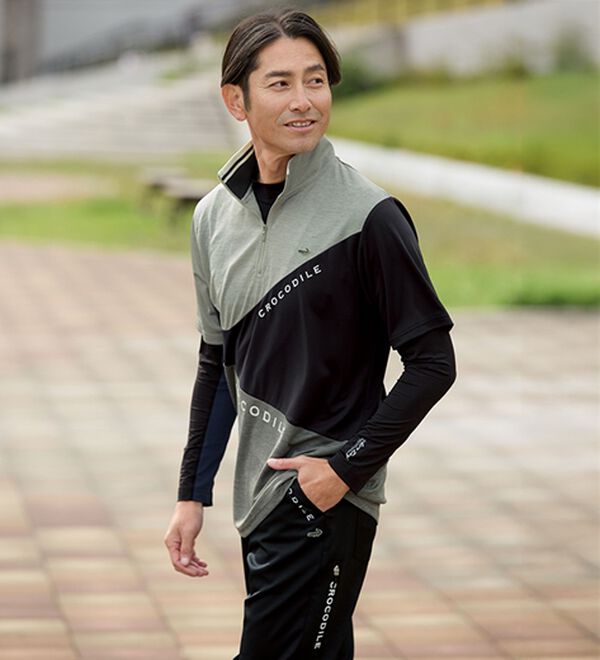 「【２色組】＜クロコダイル＞氷撃冷感（Ｒ）デザインポロシャツ（メンズポロシャツ）」｜詳細画像