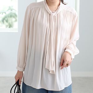 BELLUNA（ベルーナ）の「ボウタイデザインブラウス（ブラウス）」｜トープ