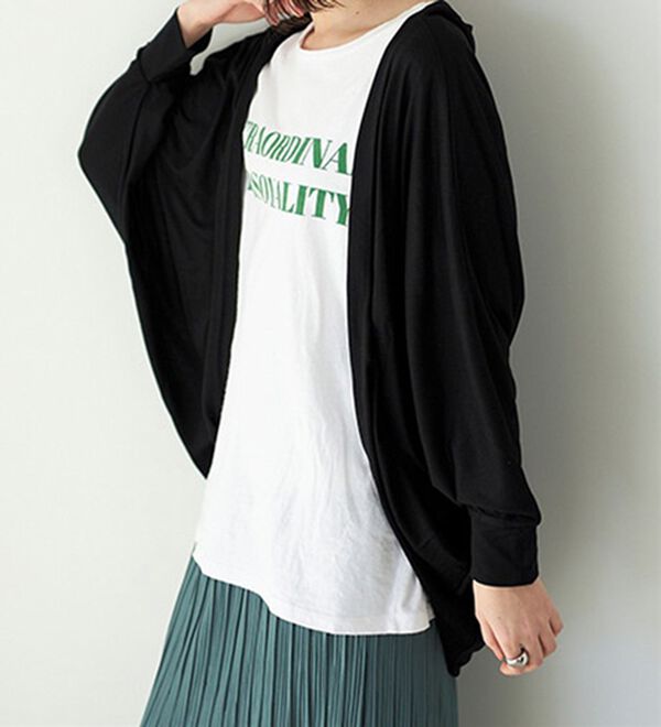 GeeRA（ジーラ）の「接触冷感！ドルマンカットソーカーディガン（ニットカーディガン）」｜詳細画像