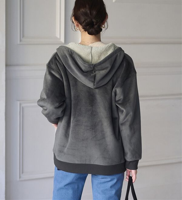 BELLUNA（ベルーナ）の「【快適Ｌａｂ．】リッチベロア素材裏ボアパーカー（パーカー）」｜詳細画像