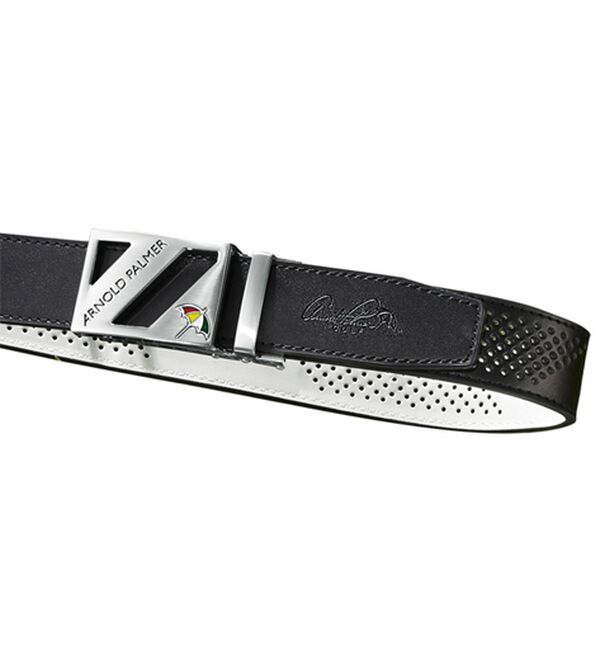 「＜アーノルド　パーマー＞パンチングメッシュベルト（メンズベルト）」｜ブラック