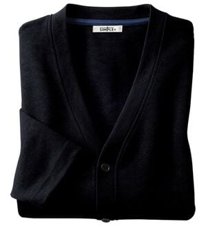 「＜シンプル＆プラス＞毎日活躍！お買得カーディガン（メンズカーディガン）」｜ブラック