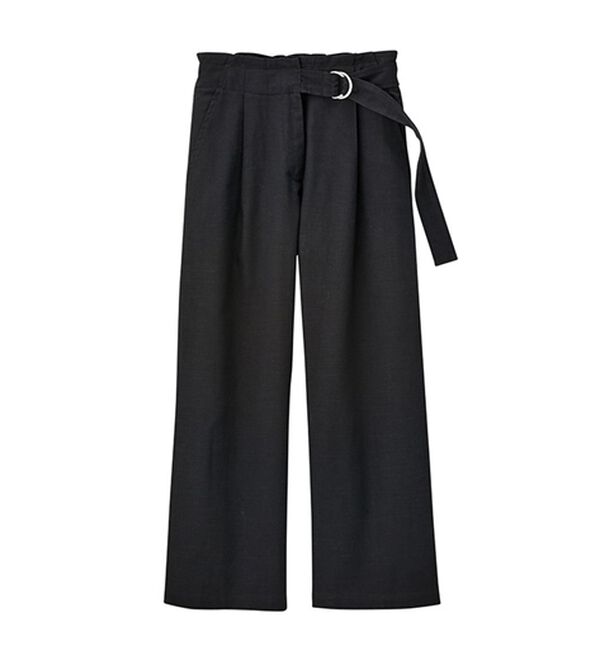 リネンライクベルト付ワイドパンツ - ベルーナ【公式】