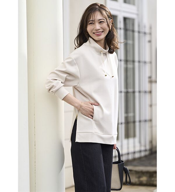 BELLUNA（ベルーナ）の「サイドジップスタンド衿プルオーバー（カットソー）」｜詳細画像