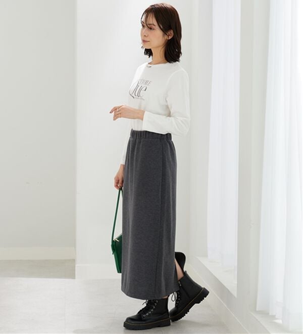 BELLUNA（ベルーナ）の「ふんわり起毛素材ナロースカート（ロングスカート）」｜詳細画像