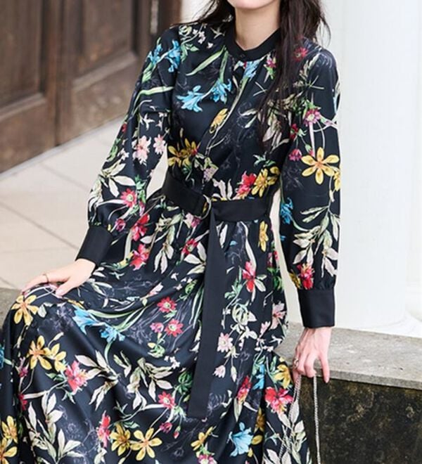 RANAN（ラナン）の「レトロフラワーシャツワンピース（プリントワンピース）」｜詳細画像