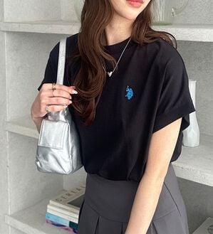 GeeRA（ジーラ）の「【新色追加】【ＵＳ．ＰＯＬＯ．ＡＳＳＮ】綿100％フレンチスリーブＴシャツ（Tシャツ）」｜ブラック
