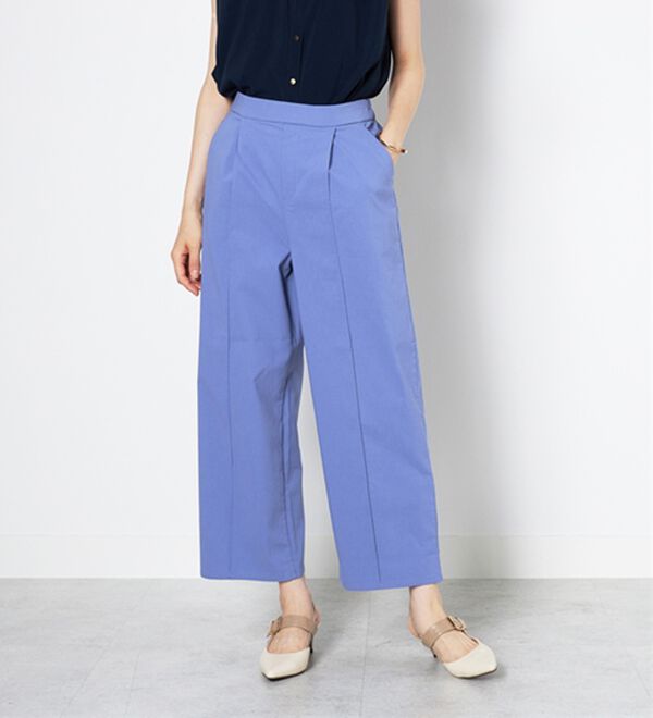 BELLUNA（ベルーナ）の「麻入りストレッチタックワイドパンツ（ワイドパンツ・ガウチョ）」｜詳細画像