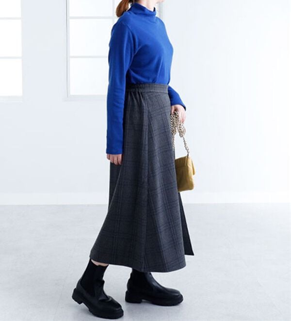 BELLUNA（ベルーナ）の「ウール調素材ラップ風スカート（ロングスカート）」｜詳細画像