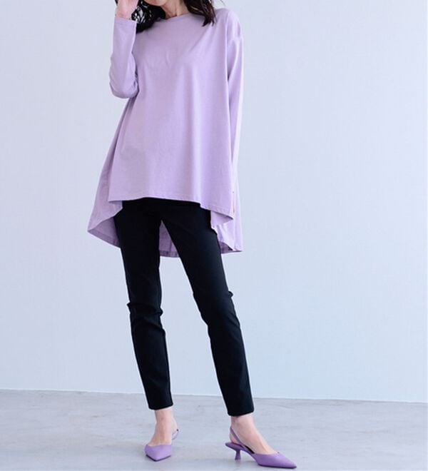 RANAN（ラナン）の「＜ＢＣ＞綿１００％ひんやりフレアーシルエットチュニック（カットソー）」｜詳細画像