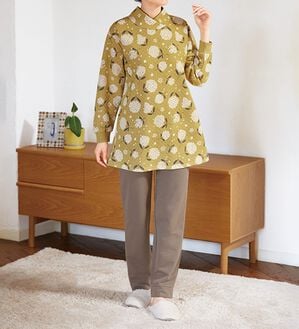 「【２着組】ニットキルトの重ね衿パジャマ（パジャマ・ルームウェア）」｜詳細画像