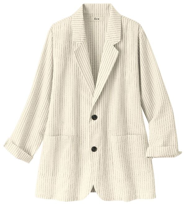 ルフラン（ルフラン）の「＜ｆｕ－ｕ＞洗える綿混サッカー素材ジャケット（その他ジャケット）」｜詳細画像