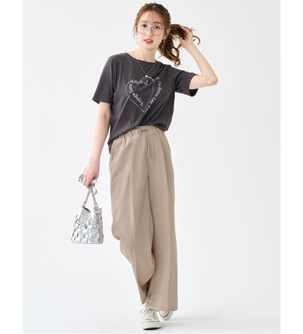 alotta（アロッタ）の「軽やかウエストリボンワイドパンツ（ワイドパンツ・ガウチョ）」｜詳細画像