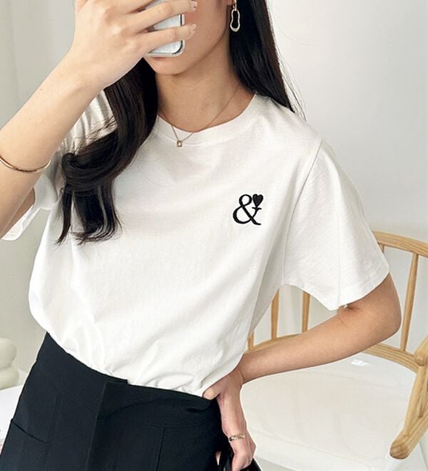 GeeRA（ジーラ）の「アンドハート刺しゅうＴシャツ（Tシャツ）」｜詳細画像