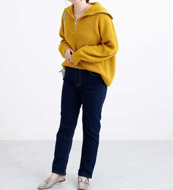 BELLUNA（ベルーナ）の「あったか裏フリースデニムパンツ（フルレングスパンツ）」｜詳細画像