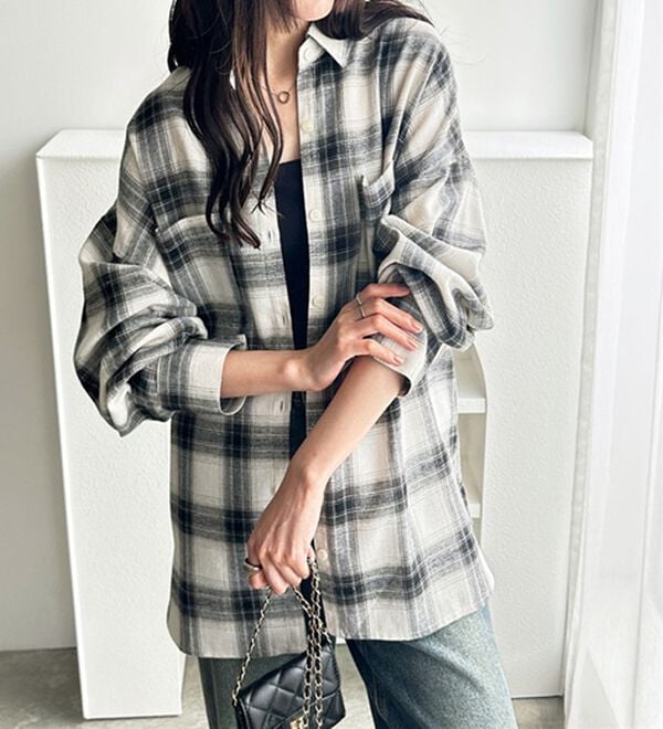 GeeRA（ジーラ）の「チェックロングシャツ（シャツ）」｜詳細画像