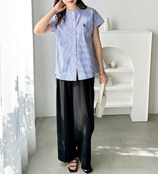 GeeRA（ジーラ）の「【ＵＳ．ＰＯＬＯ．ＡＳＳＮ】フレンチスリーブシャツ（シャツ）」｜詳細画像