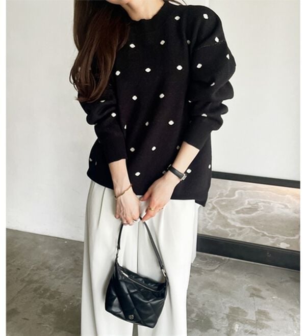 GeeRA（ジーラ）の「ドット柄ニットプルオーバー（ニット・セーター）」｜詳細画像