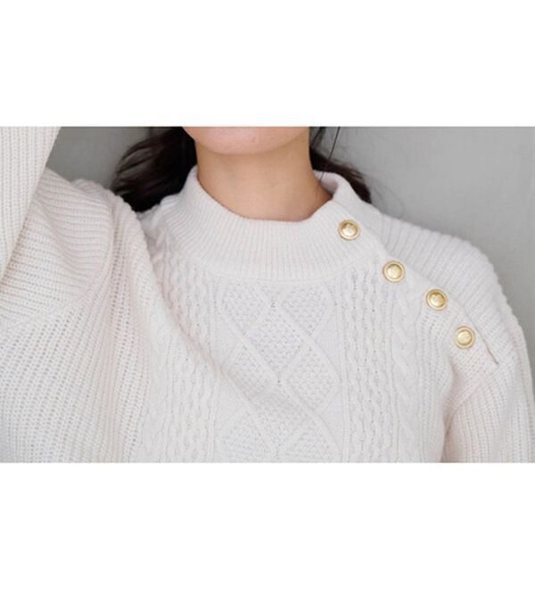 RANAN（ラナン）の「メタルボタンケーブルニット（ニット・セーター）」｜詳細画像