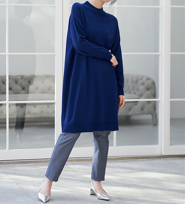 RANAN（ラナン）の「カシミヤタッチニットチュニックワンピース（チュニック）」｜詳細画像