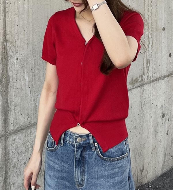 GeeRA（ジーラ）の「ホックデザインサマーカーディガン（ニットカーディガン）」｜詳細画像