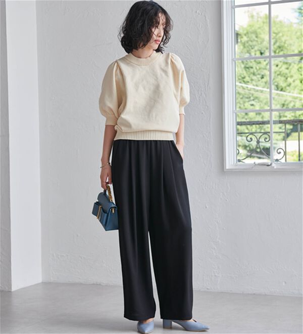 RANAN（ラナン）の「ひんやり！リラックスタックワイドパンツ（ワイドパンツ・ガウチョ）」｜詳細画像