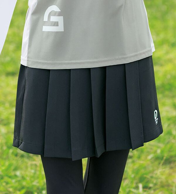 BELLUNA（ベルーナ）の「吸水速乾プリーツスカート見えパンツ【UNDOVE】（その他パンツ）」｜ブラック