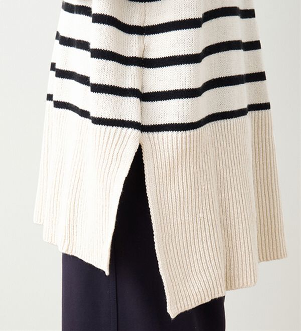 RANAN（ラナン）の「ワイドリブ使いカラーニットチュニック（ニット・セーター）」｜詳細画像