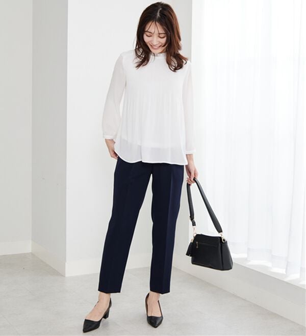 BELLUNA（ベルーナ）の「【新色追加】〈セレモニースタイル〉細プリーツデザインブラウス（ブラウス）」｜詳細画像