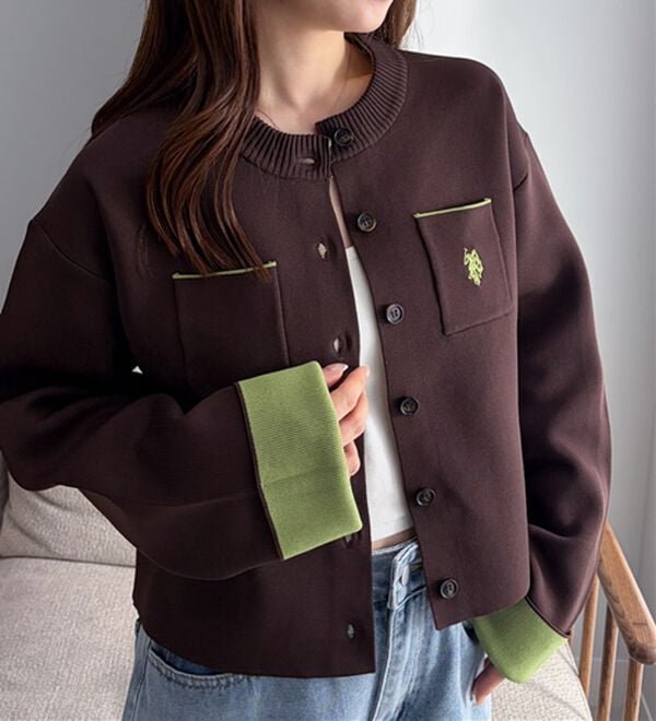 RANAN（ラナン）の「＜U.S.POLO ASSN.＞Ｗフェイスバイカラーカーディガン（ニットカーディガン）」｜詳細画像