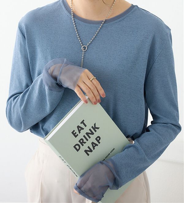 程よい透け感大人シアー素材切替トップス - ベルーナ【公式】