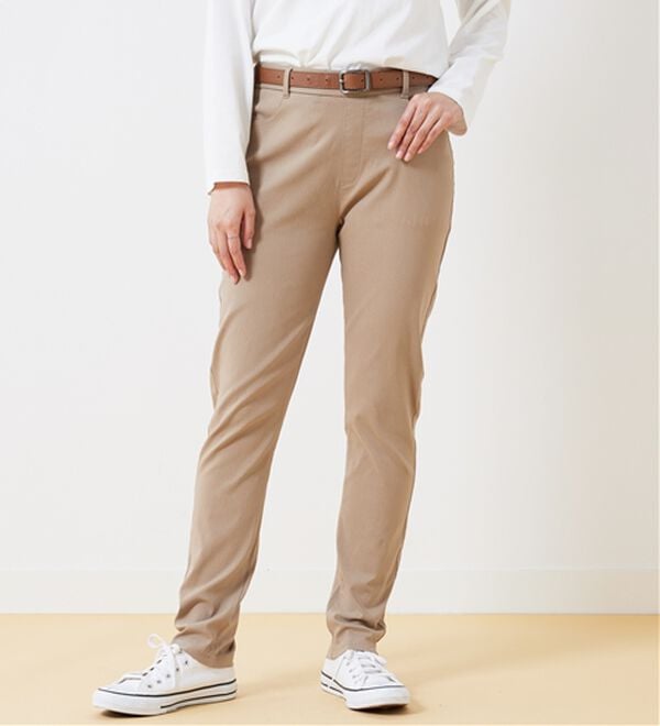 BELLUNA（ベルーナ）の「チノ見えストレッチ素材スリムパンツ（フルレングスパンツ）」｜詳細画像