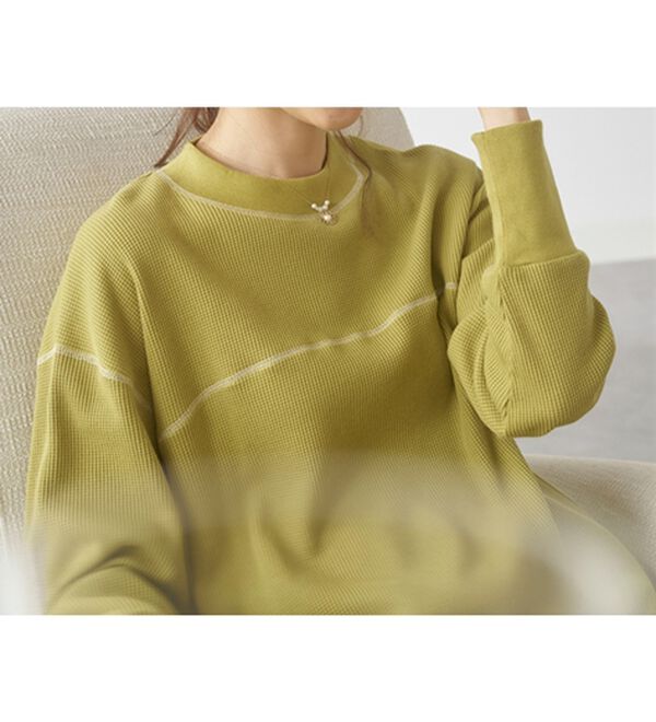 BELLUNA（ベルーナ）の「裏起毛ワッフル素材チュニック（チュニック）」｜詳細画像