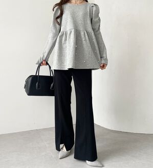 GeeRA（ジーラ）の「楽ちん！ストレッチスリットスラックスパンツ（フルレングスパンツ）」｜詳細画像